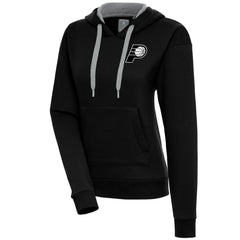 Indiana Pacers Antigua Women's Brushed Metallic Victory Pullover Hoodie - Black shop New