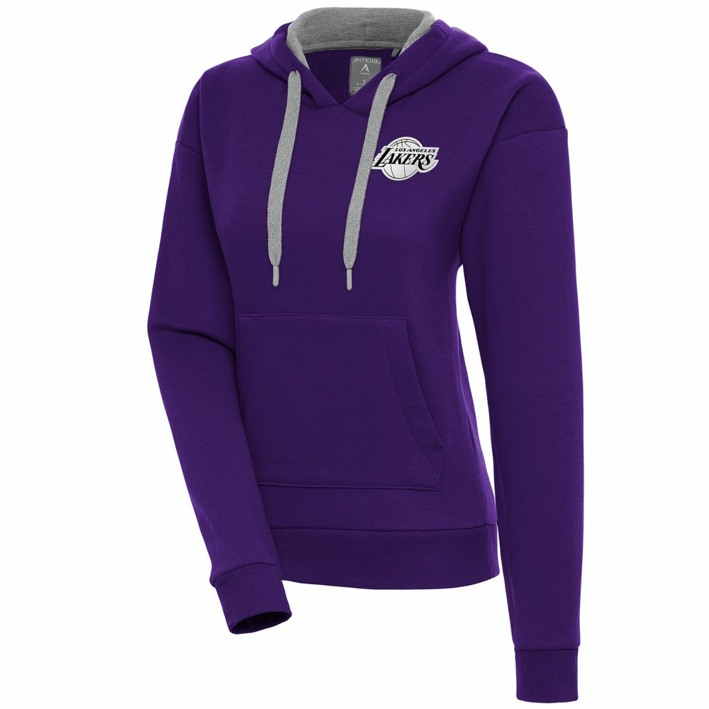 Los Angeles Lakers Antigua Women's Brushed Metallic Victory Pullover Hoodie - Purple online Discount