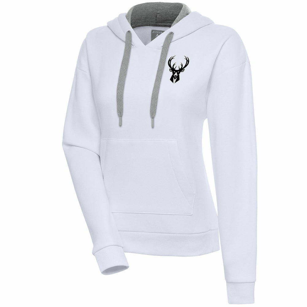 Milwaukee Bucks Antigua Women's Brushed Metallic Victory Pullover Hoodie - White online Online