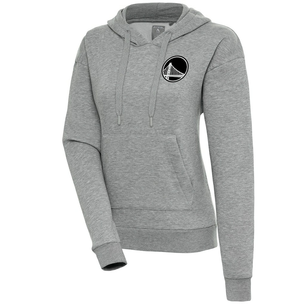 Golden State Warriors Antigua Women's Brushed Metallic Victory Pullover Hoodie - Heather Gray on sale Discount