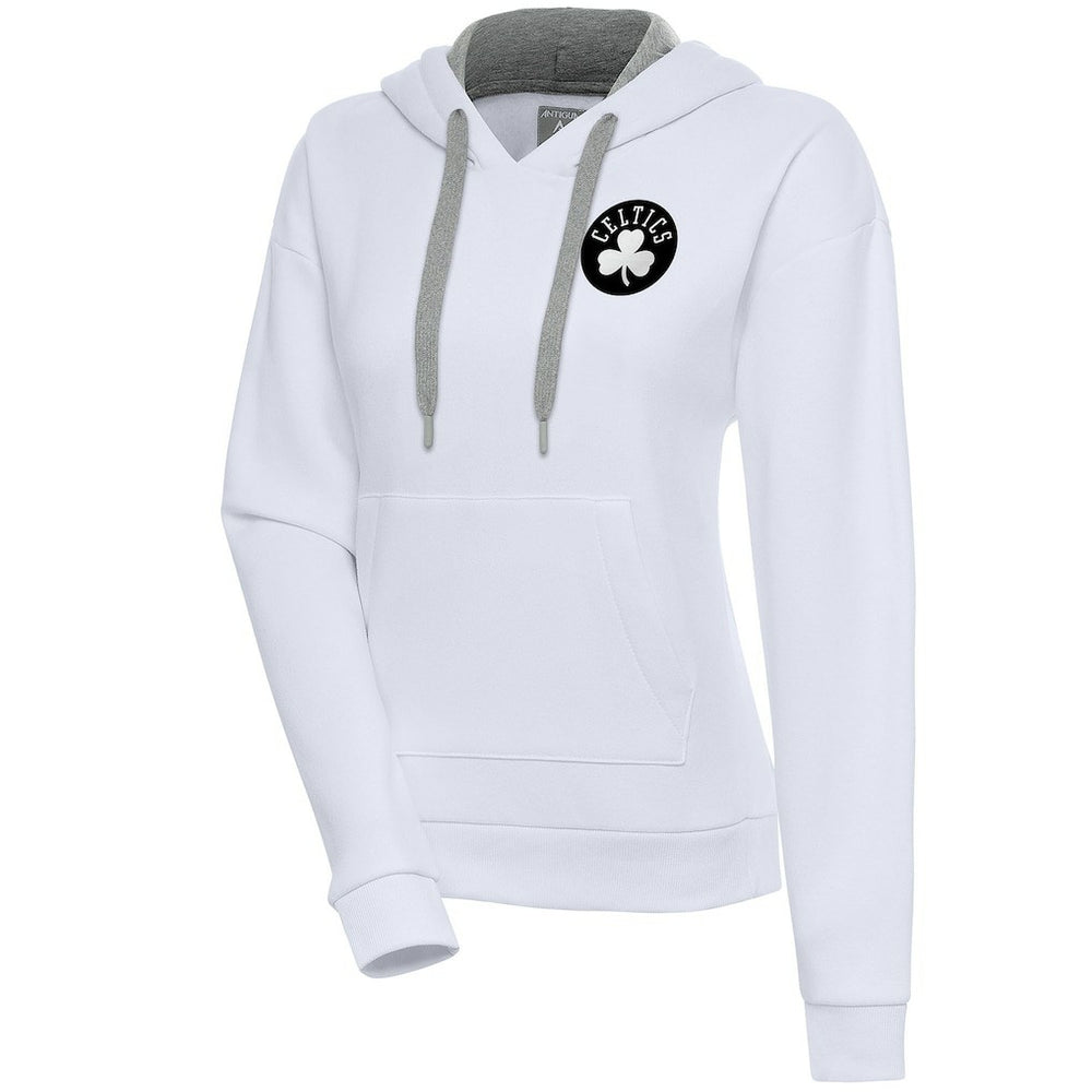 Boston Celtics Antigua Women's Brushed Metallic Victory Pullover Hoodie - White sale On Sale