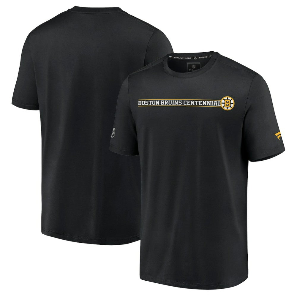 Boston Bruins Fanatics Authentic Pro Centennial Banner T-Shirt On Sale