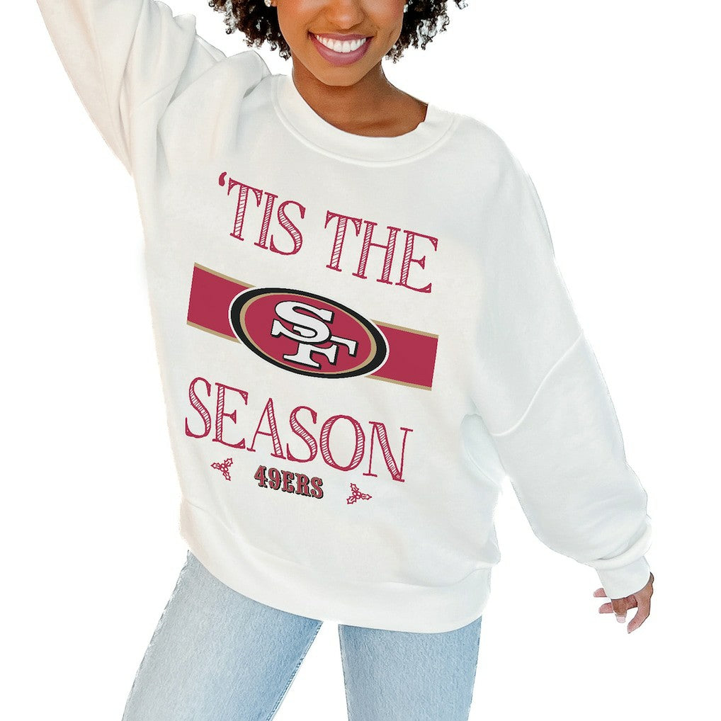 San Francisco 49ers  Gameday Couture Women's Oversized Take A Holiday Pullover Sweatshirt