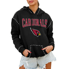 Arizona Cardinals  Gameday Couture Women's Oversized Catch the Vibe Studded Pullover Hoodie