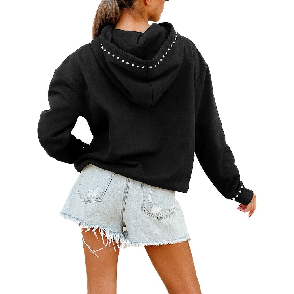 Dallas Cowboys  Gameday Couture Women's Oversized Catch the Vibe Studded Pullover Hoodie