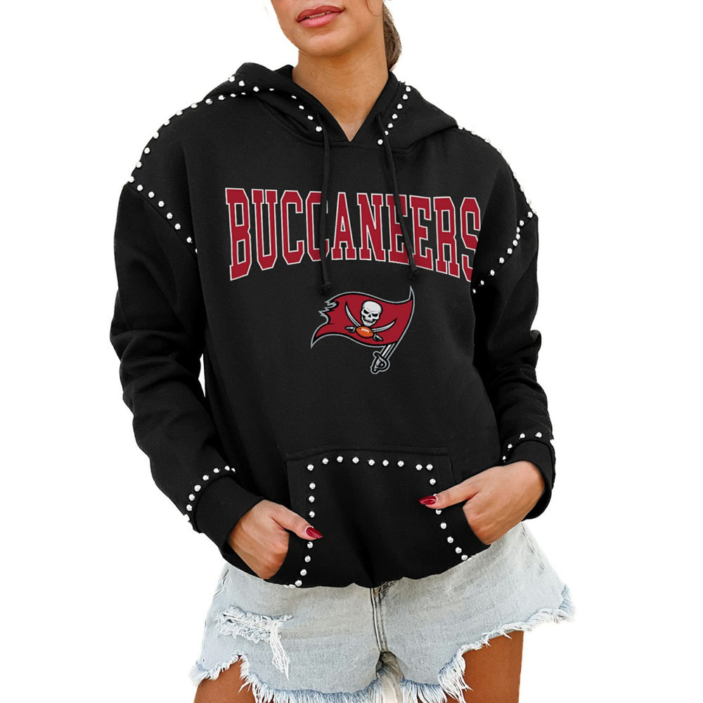 Tampa Bay Buccaneers  Gameday Couture Women's Oversized Catch the Vibe Studded Pullover Hoodie