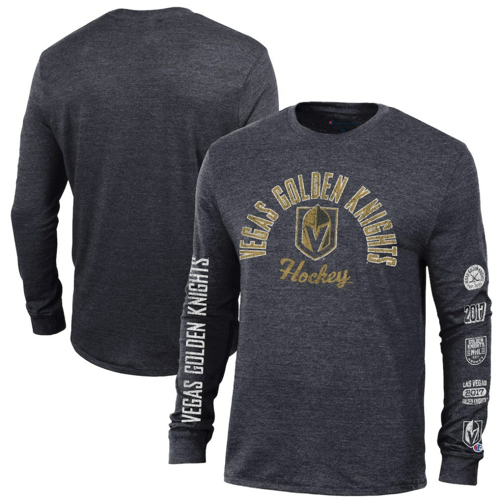 Vegas Golden Knights Champion Multi-Logo Tri-Blend Long Sleeve T-Shirt Discount