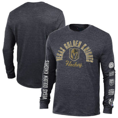 Vegas Golden Knights Champion Multi-Logo Tri-Blend Long Sleeve T-Shirt Discount