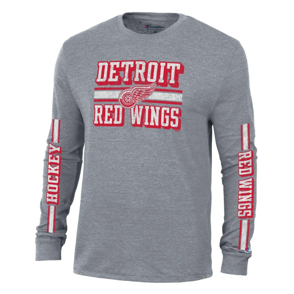 Detroit Red Wings Champion Tri-Blend Dual-Stripe Long Sleeve T-Shirt Online