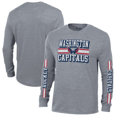 Washington Capitals Champion Tri-Blend Dual-Stripe Long Sleeve T-Shirt Online