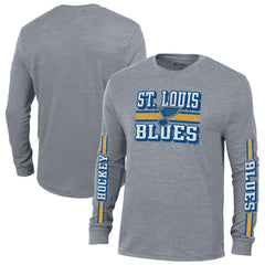 St. Louis Blues Champion Tri-Blend Dual-Stripe Long Sleeve T-Shirt For Sale