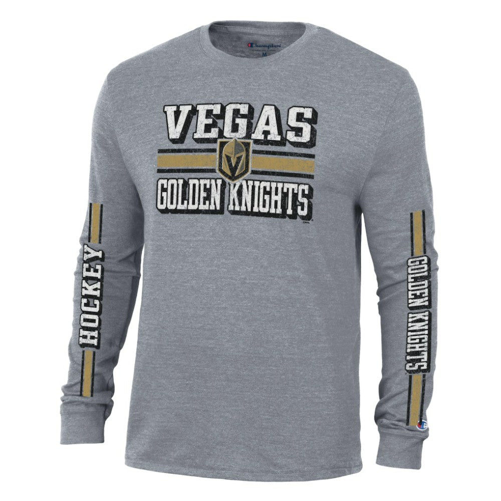 Vegas Golden Knights Champion Tri-Blend Dual-Stripe Long Sleeve T-Shirt Sale