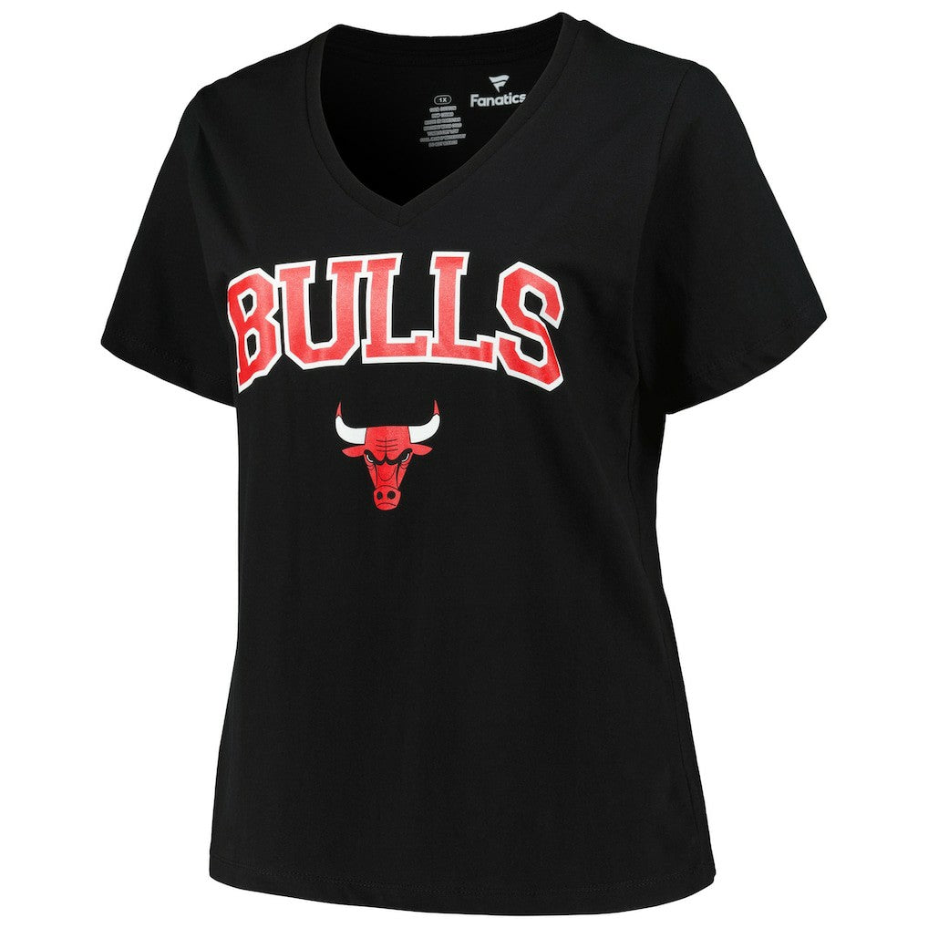 Chicago Bulls Profile Women's Plus Size Arch Over Logo V-Neck T-Shirt sale New