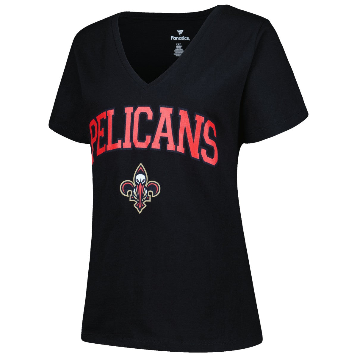 New Orleans Pelicans Profile Women's Plus Size Arch Over Logo V-Neck T-Shirt On Sale