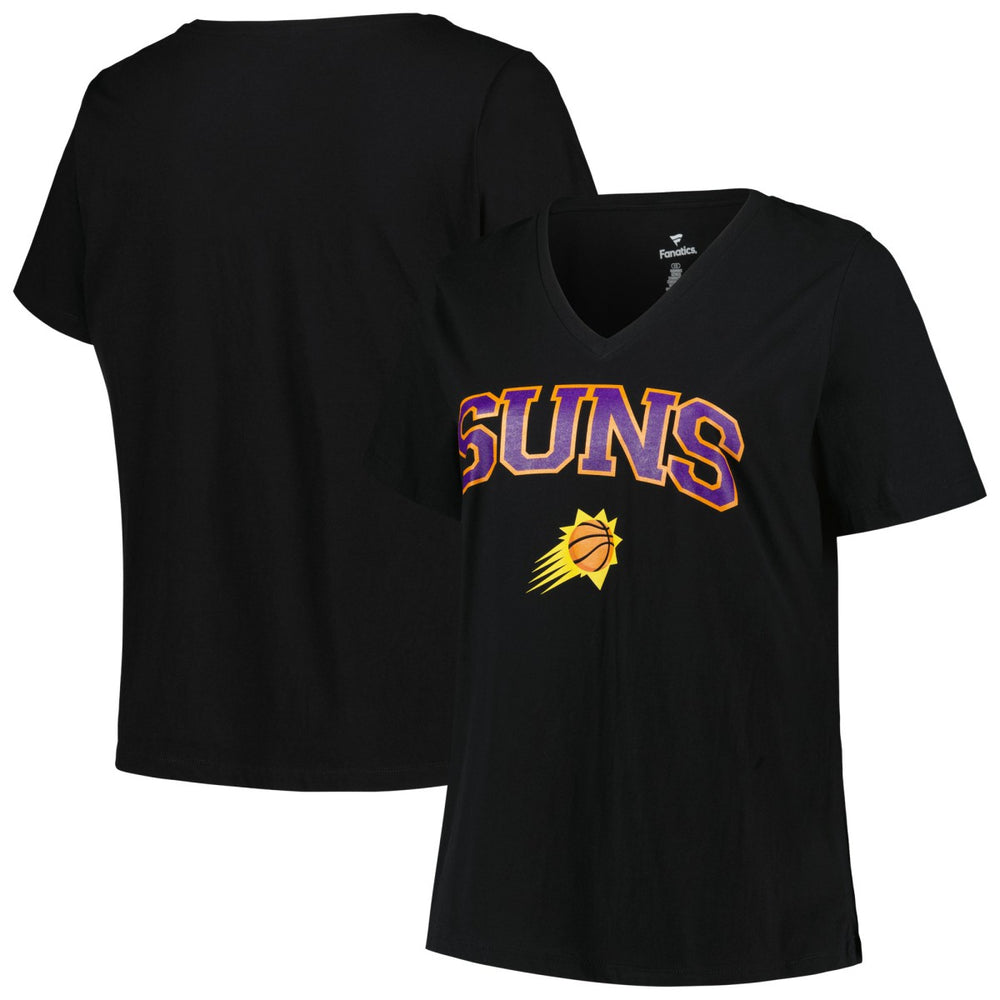 Phoenix Suns Profile Women's Plus Size Arch Over Logo V-Neck T-Shirt Discount