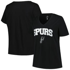 San Antonio Spurs Profile Women's Plus Size Arch Over Logo V-Neck T-Shirt Outlet