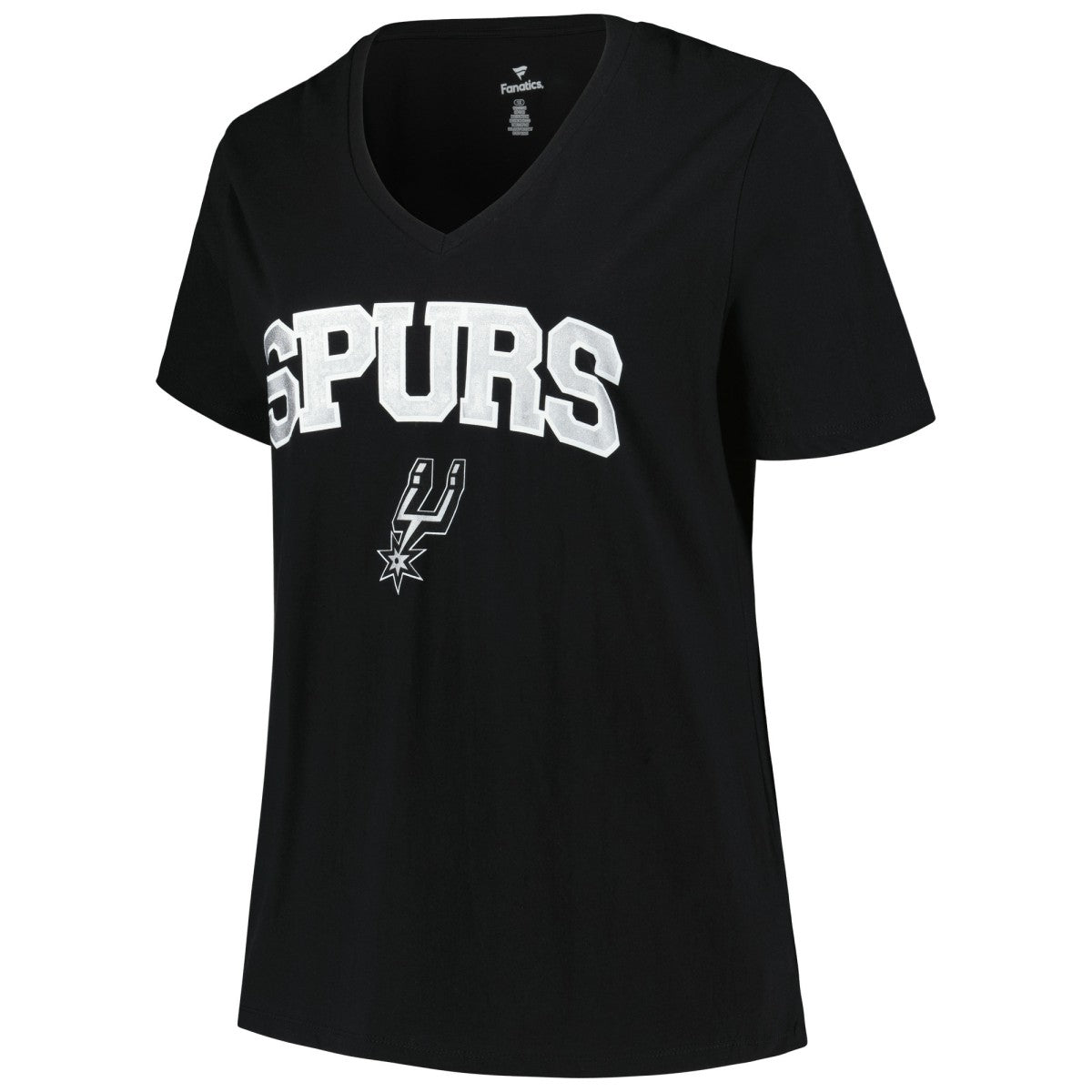 San Antonio Spurs Profile Women's Plus Size Arch Over Logo V-Neck T-Shirt Outlet