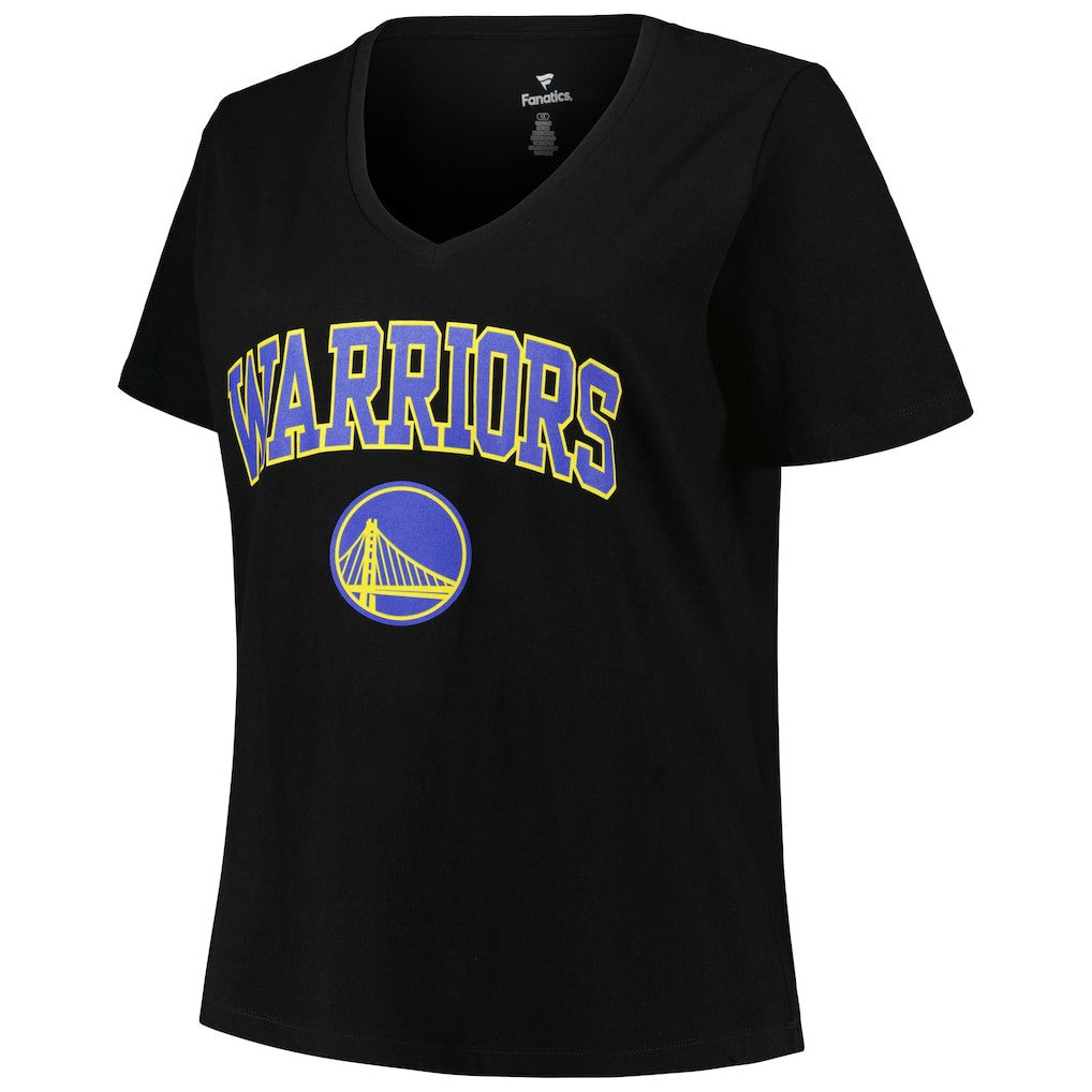 Golden State Warriors Profile Women's Plus Size Arch Over Logo V-Neck T-Shirt sale New
