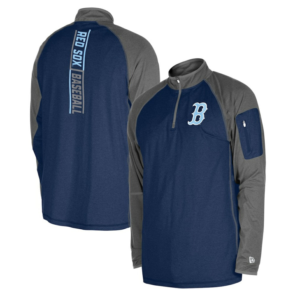 Boston Red Sox New Era Father's Day Raglan Quarter-Zip Top | MLB Sale