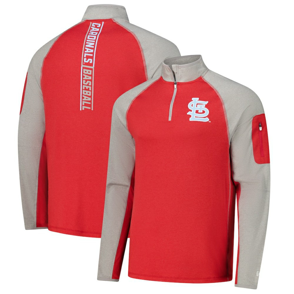 St. Louis Cardinals New Era Father's Day Raglan Quarter-Zip Top | MLB Outlet