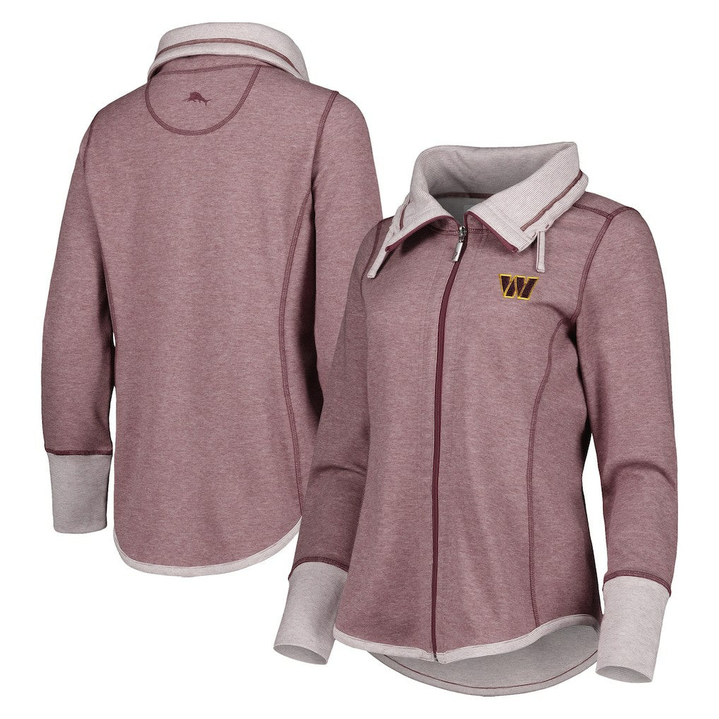 Washington Commanders Tommy Bahama Women's Sport Sun Fade Full-Zip Sweatshirt