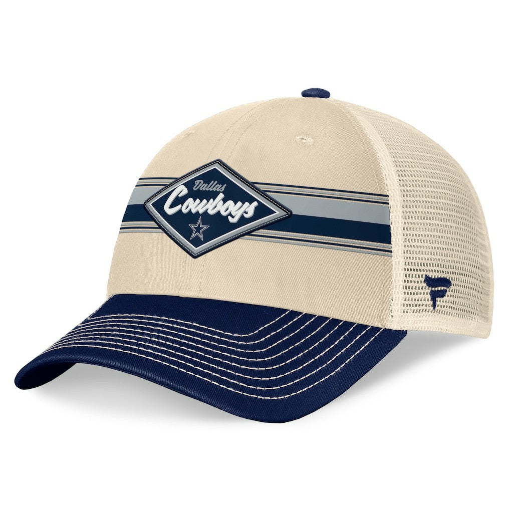 Dallas Cowboys Fanatics Fundamentals Diamond Stripes Trucker Adjustable Hat