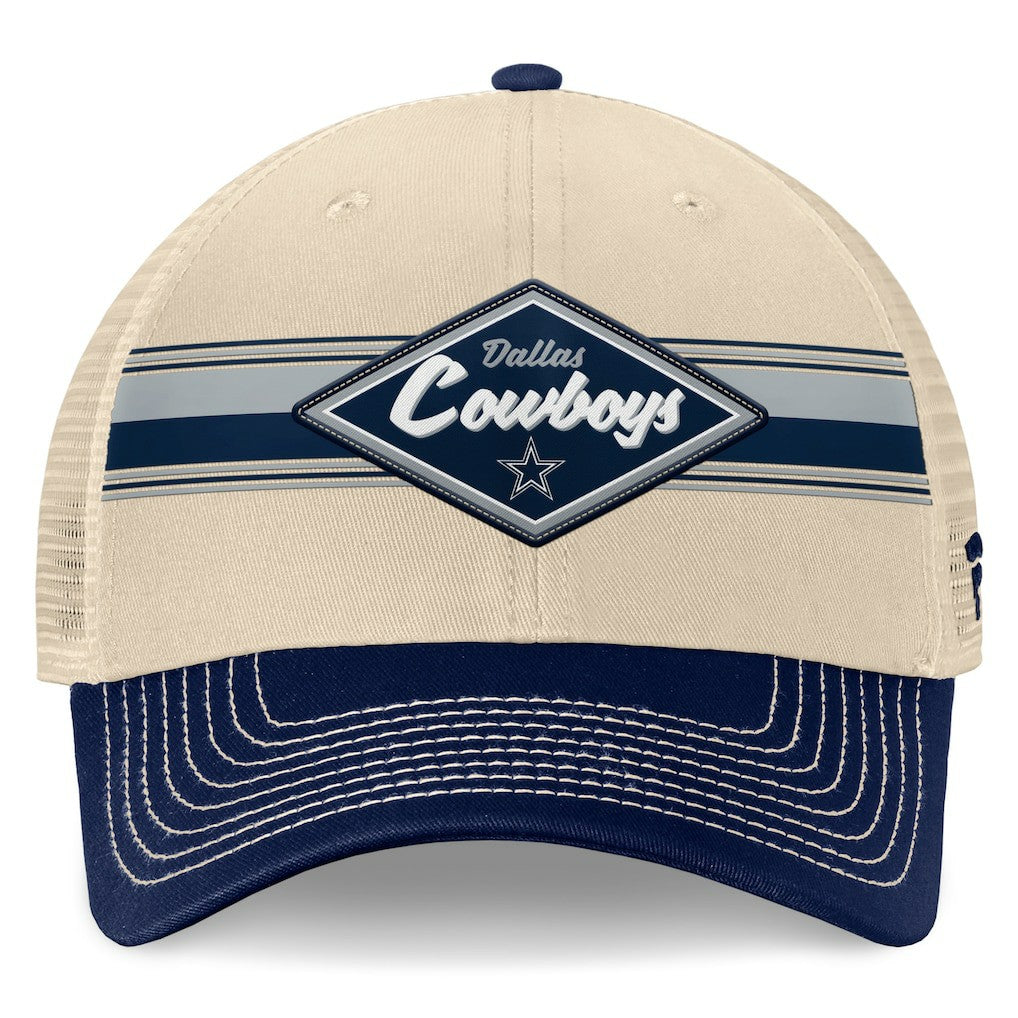 Dallas Cowboys Fanatics Fundamentals Diamond Stripes Trucker Adjustable Hat