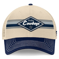 Dallas Cowboys Fanatics Fundamentals Diamond Stripes Trucker Adjustable Hat