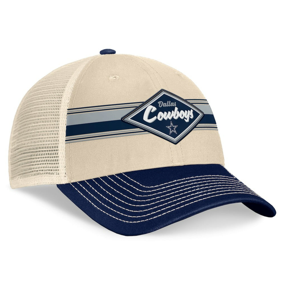 Dallas Cowboys Fanatics Fundamentals Diamond Stripes Trucker Adjustable Hat