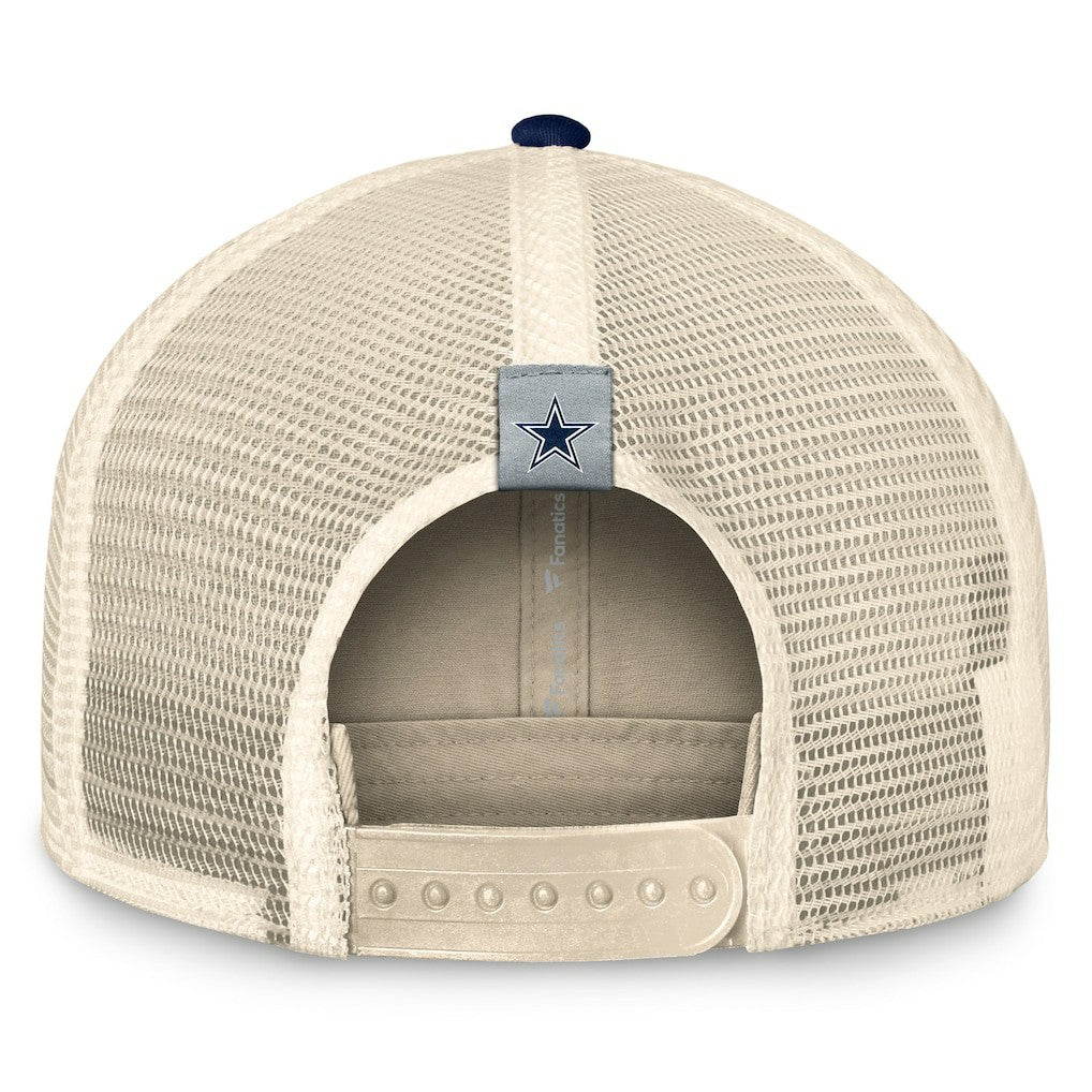 Dallas Cowboys Fanatics Fundamentals Diamond Stripes Trucker Adjustable Hat