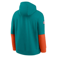 Miami Dolphins Nike Throwback Logo Club Tri-Blend Pullover Hoodie