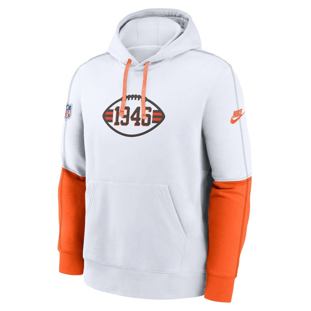 Cleveland Browns Nike Throwback Logo Club Tri-Blend Pullover Hoodie