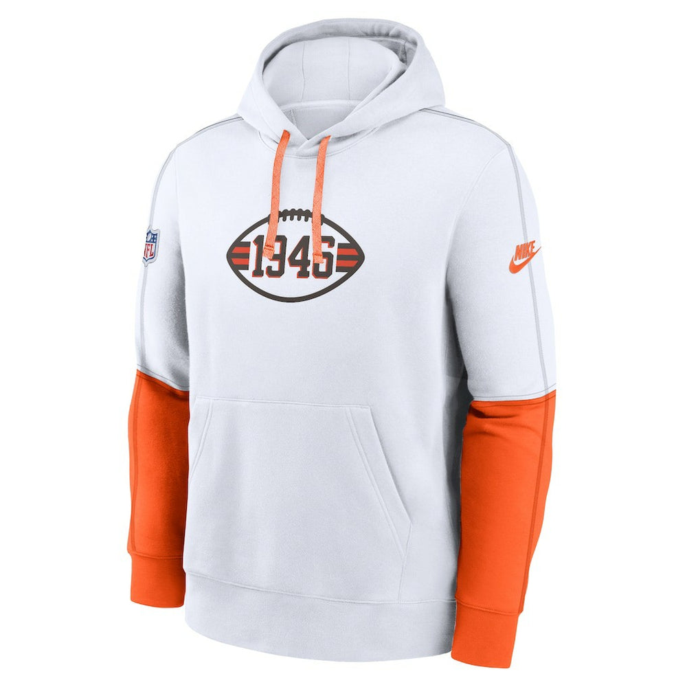 Cleveland Browns Nike Throwback Logo Club Tri-Blend Pullover Hoodie