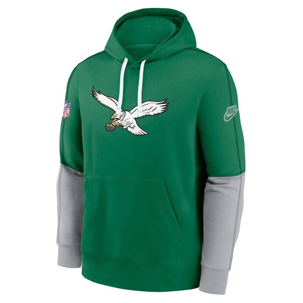 Philadelphia Eagles Nike Throwback Logo Club Tri-Blend Pullover Hoodie