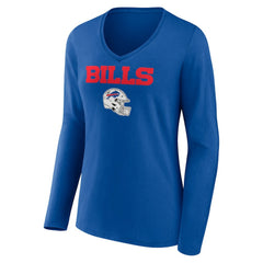 Buffalo Bills  Dalton Kincaid  Women's Team Wordmark Player Name & Number Long Sleeve V-Neck T-Shirt