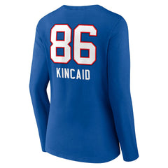 Buffalo Bills  Dalton Kincaid  Women's Team Wordmark Player Name & Number Long Sleeve V-Neck T-Shirt