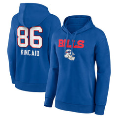 Buffalo Bills  Dalton Kincaid  Women's Team Wordmark Player Name & Number Pullover Hoodie
