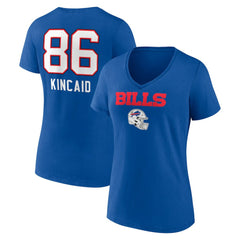 Buffalo Bills  Dalton Kincaid  Women's Team Wordmark Player Name & Number V-Neck T-Shirt