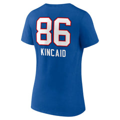 Buffalo Bills  Dalton Kincaid  Women's Team Wordmark Player Name & Number V-Neck T-Shirt