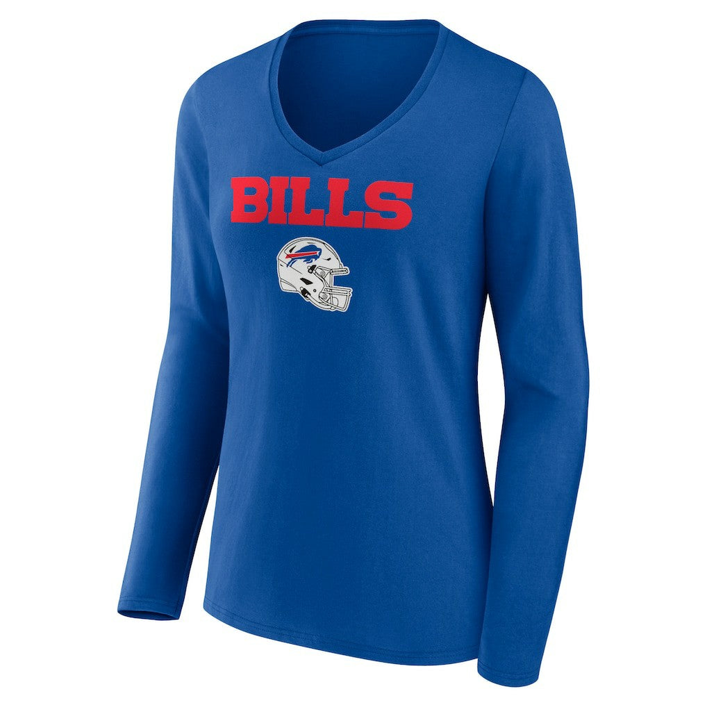 Buffalo Bills  Dawson Knox  Women's Team Wordmark Player Name & Number Long Sleeve V-Neck T-Shirt