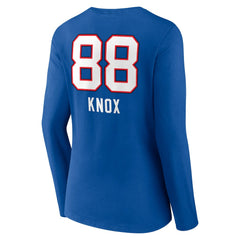 Buffalo Bills  Dawson Knox  Women's Team Wordmark Player Name & Number Long Sleeve V-Neck T-Shirt