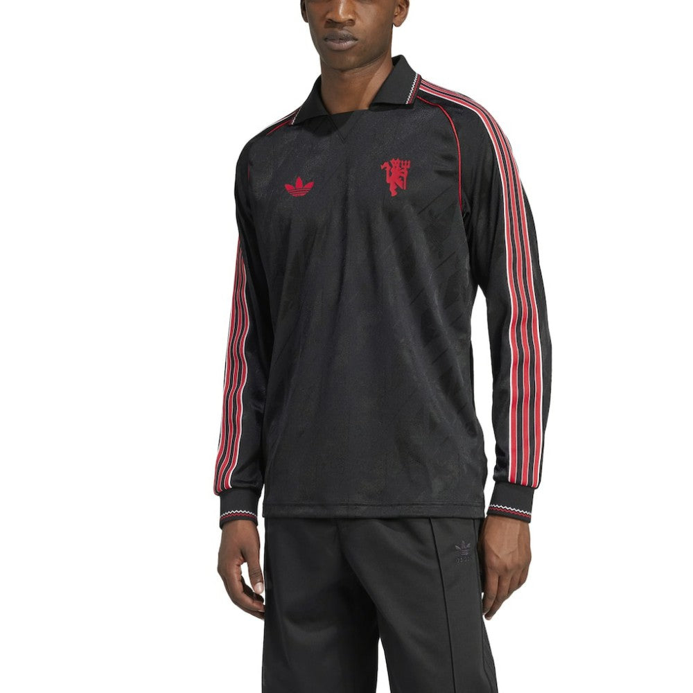 Manchester United Originals Lifestyler Long Sleeve Jersey Black - Adidas