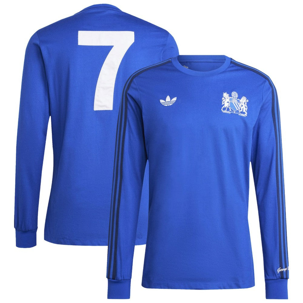 Manchester United x George Best Originals Lifestyler Long Sleeve Jersey Blue - Adidas