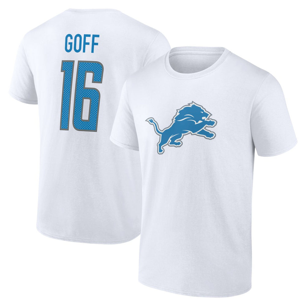 Detroit Lions  Jared Goff  Icon Player Name & Number T-Shirt