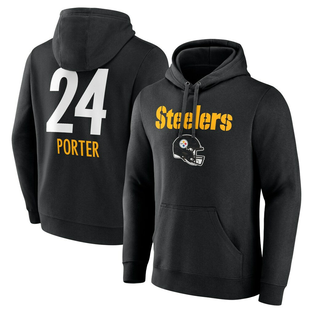 Pittsburgh Steelers  Joey Porter Jr.  Team Wordmark Player Name & Number Pullover Hoodie