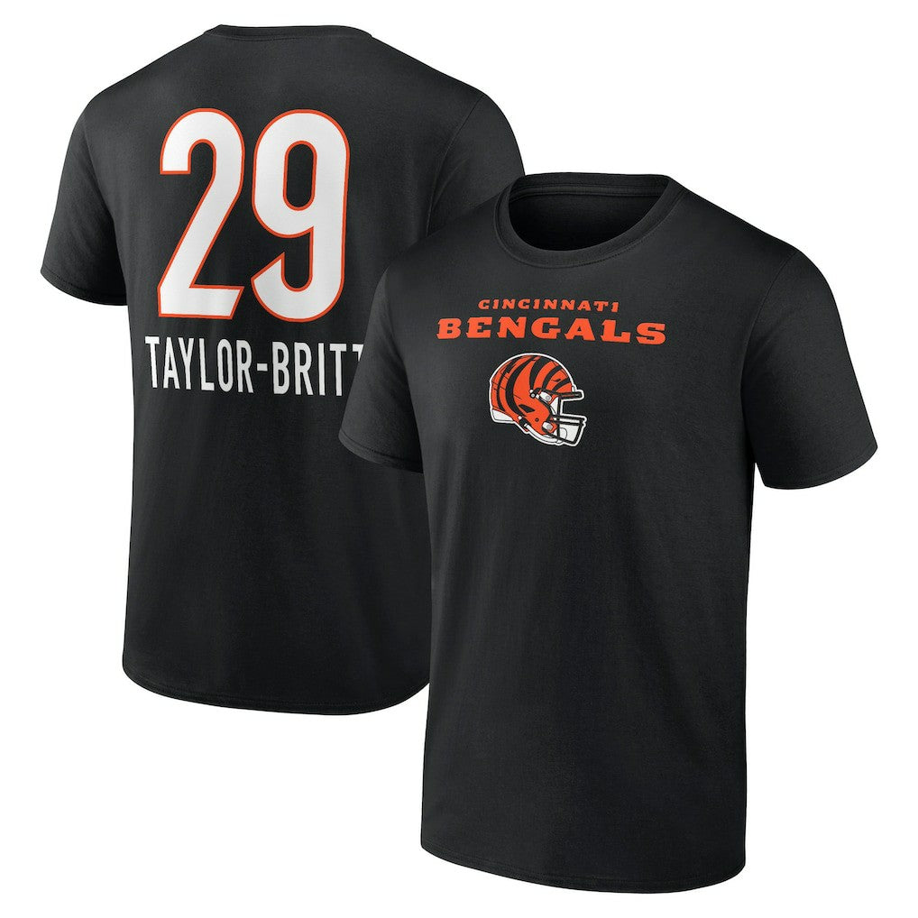 Cincinnati Bengals  Cam Taylor-Britt  Team Wordmark Player Name & Number T-Shirt