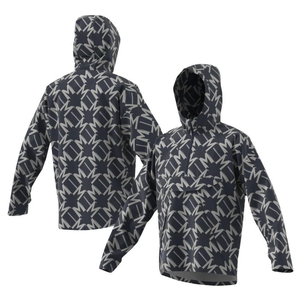 Manchester United 2024/25 Half-Zip Hoodie Windbreaker Jacket Charcoal - Adidas