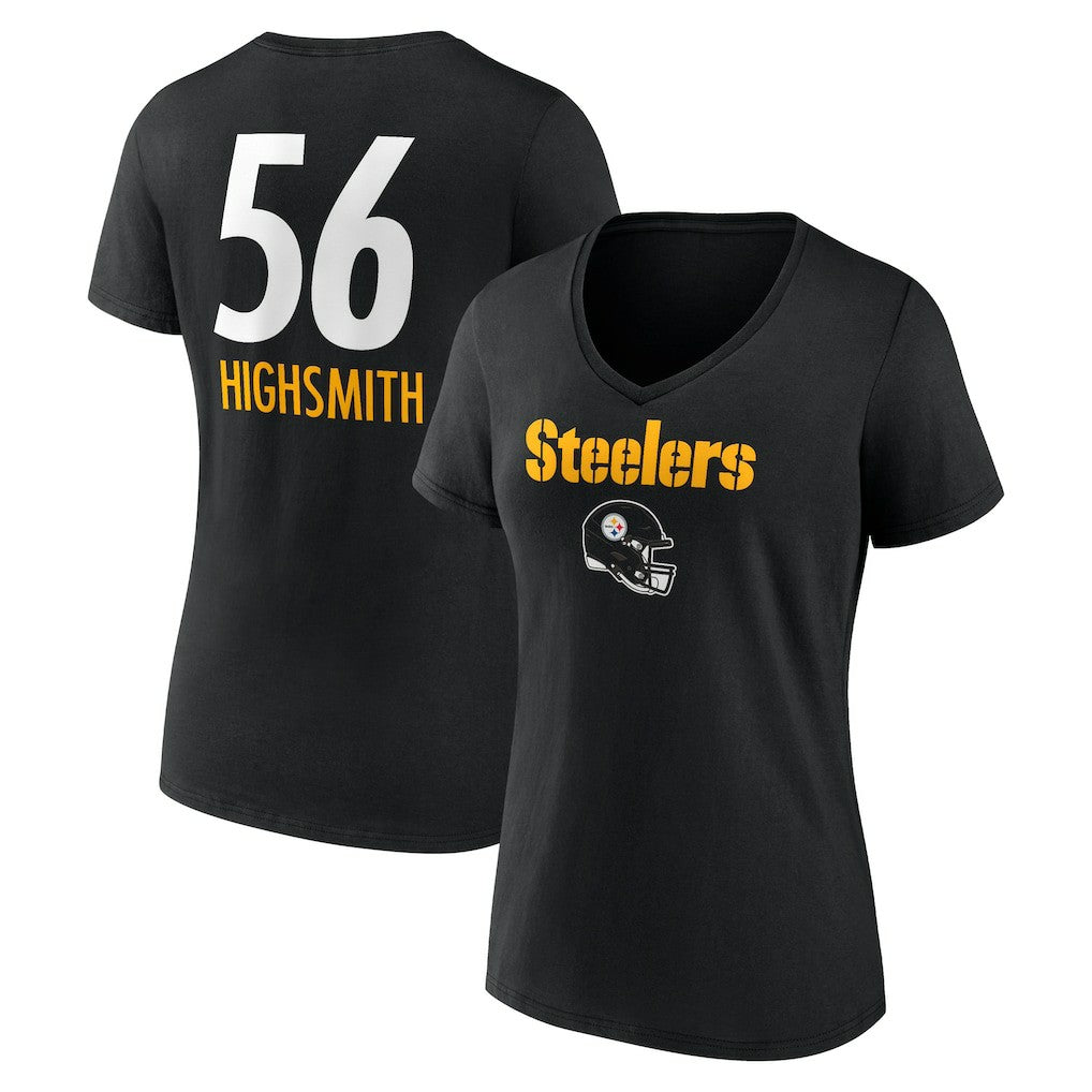 Pittsburgh Steelers  Alex Highsmith  Women's Team Wordmark Player Name & Number V-Neck T-Shirt