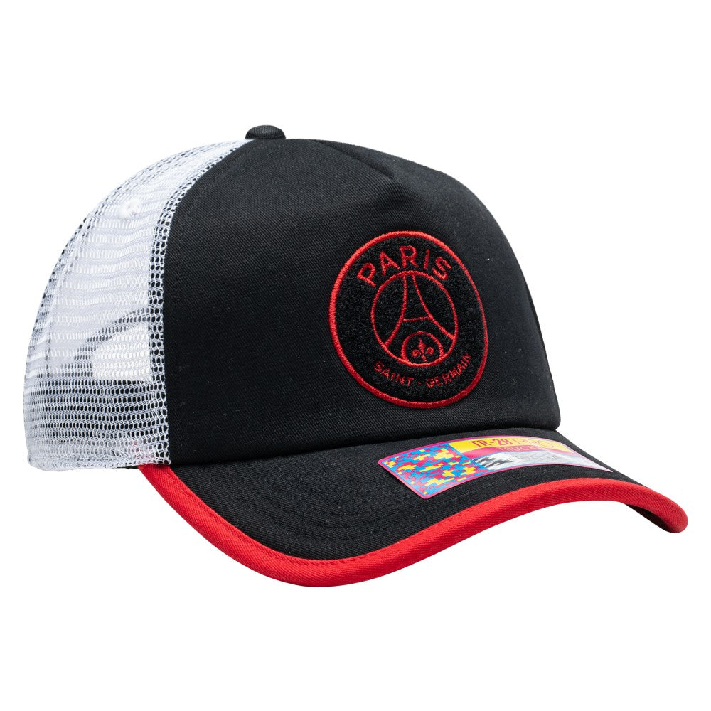 Paris Saint-Germain Unisex Strike One8th Trucker Adjustable Hat  Black