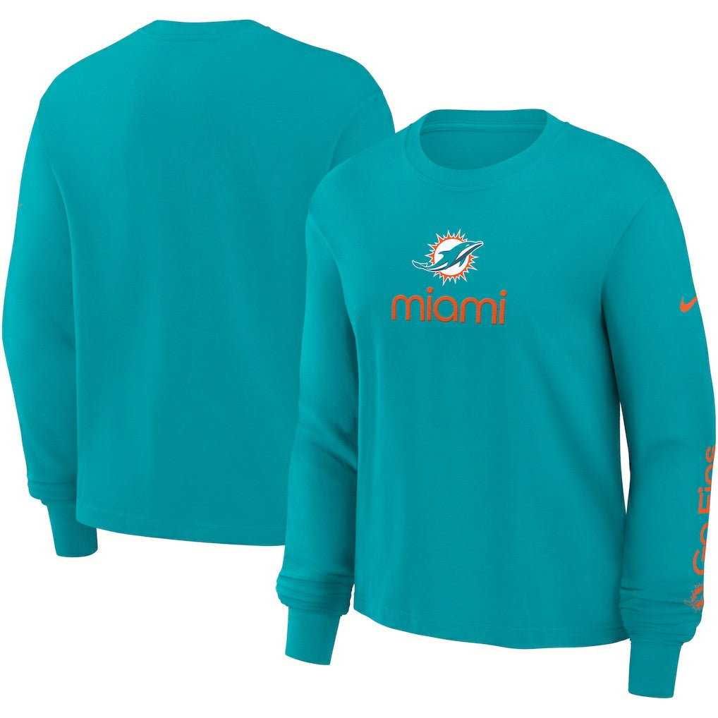 Miami Dolphins Nike Women's Boxy Long Sleeve T-Shirt